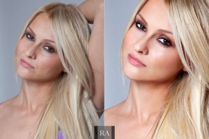 beauty retouching and cropping