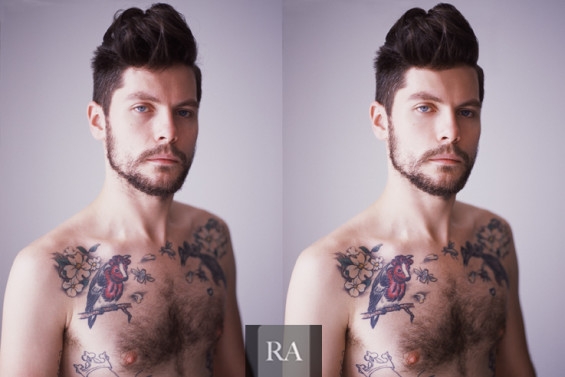 Male portrait photo retouching